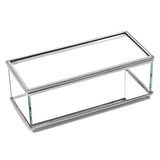 1home Rectangular Hinged Box, Glass 8"