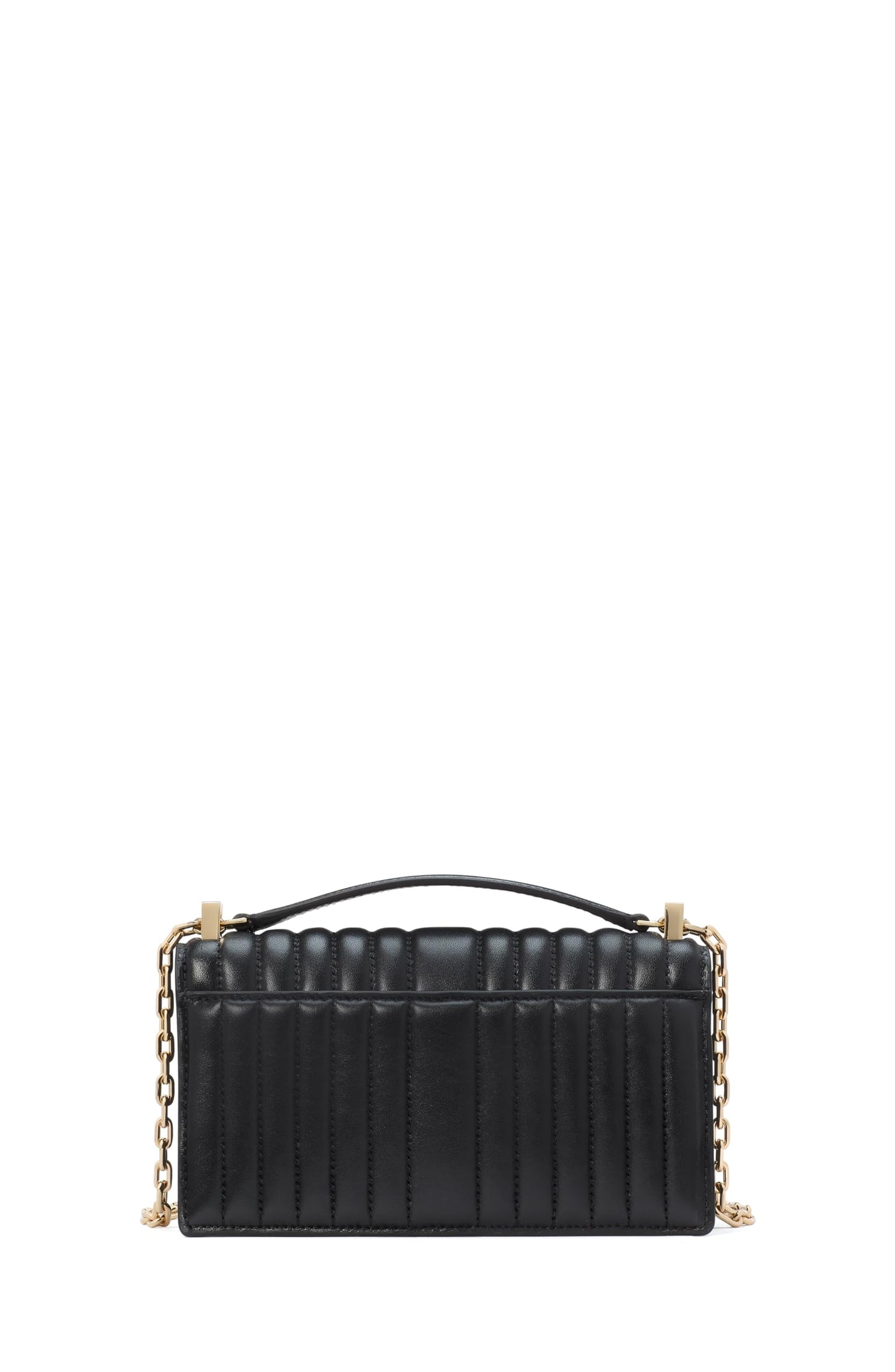 kate spade new york Deco Quilted Leather Mini Flap Chain Crossbody, Black