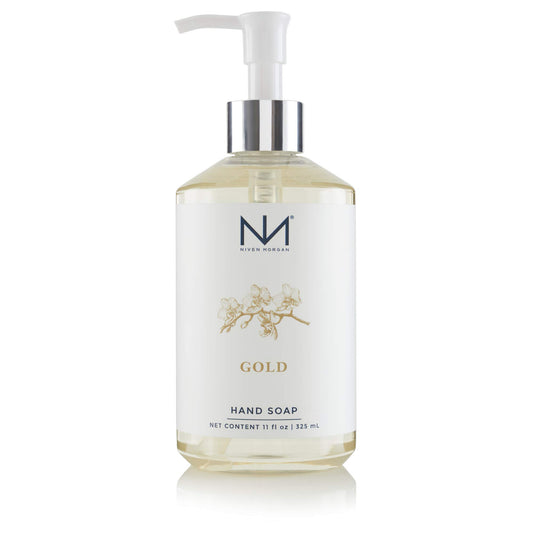 Niven Morgan Gold Hand Soap, 11 oz - Luxury Liquid Hand Wash with Rich Lather, Elegant Fragrance for Kitchen and Bathroom