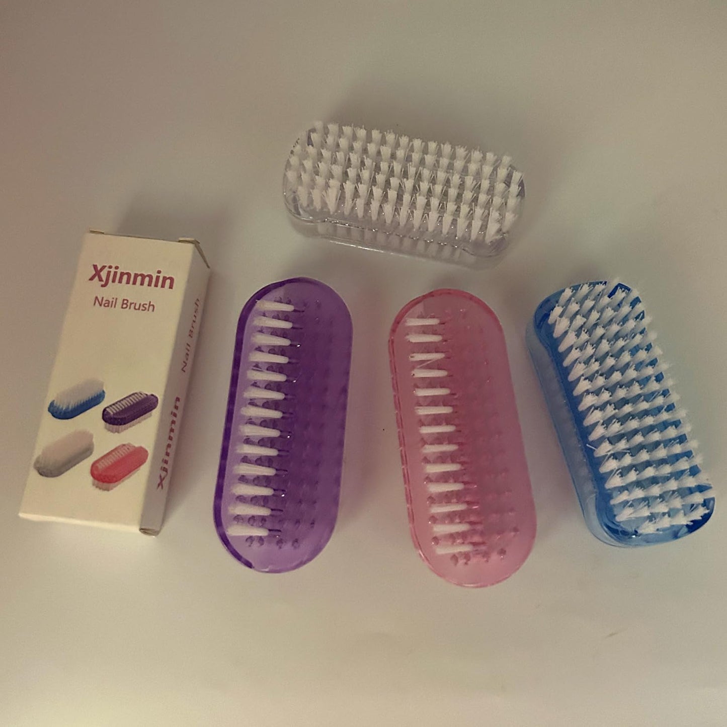 Xjinmin Nail Brush Two Sided Fingernail Scrub Brush Hand Cleaning Brushes Soft Stiff Bristles Nails Toes scrubber for Men Women Kids,4 PCS