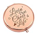 Mwphuy Cheer Gifts for Girls Sister Cheerleading Gift Compact Makeup Mirror for Women Cheer Gifts for Team Inspirational Gift Folding Pocket Mirror