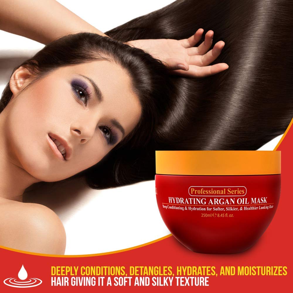 Arvazallia Hydrating Argan Oil Hair Mask and Deep Conditioner for Dry or Damaged Hair (8.45 oz Jar) Beauty and Personal Care Arvazallia
