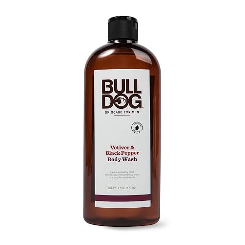 Bulldog Mens Skincare and Grooming Body Wash Black Pepper, 16.9 fl Oz Vetiver
