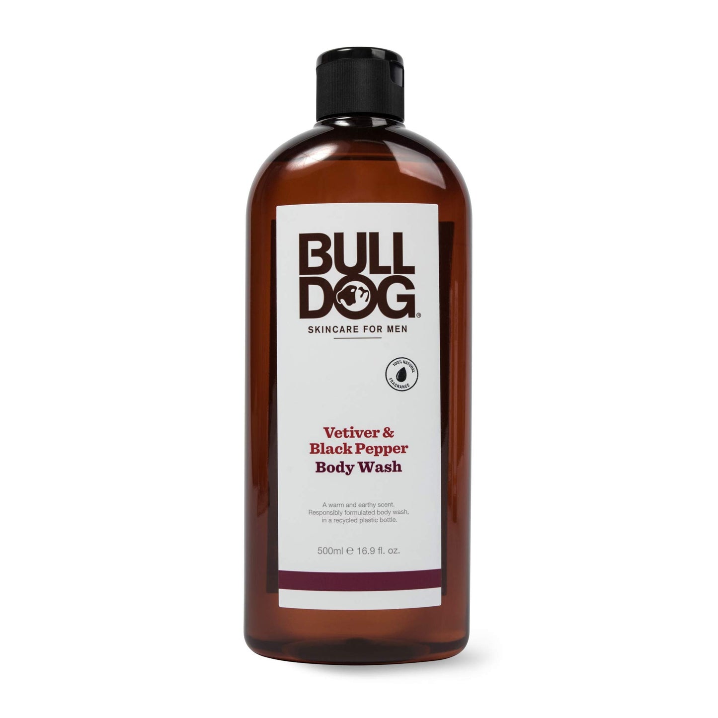 Bulldog Mens Skincare and Grooming Body Wash Black Pepper, 16.9 fl Oz Vetiver
