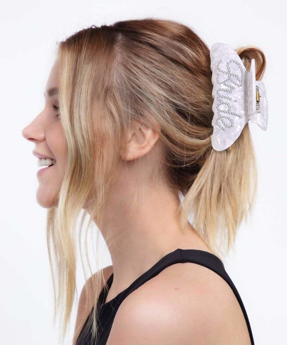 Bride Hair Claw Clip, Wedding Gifts, White Acrylic Hair Clip, Rhinestone Bachelorette Party Favors, Wedding Bridal Shower Hair Accessory Gift