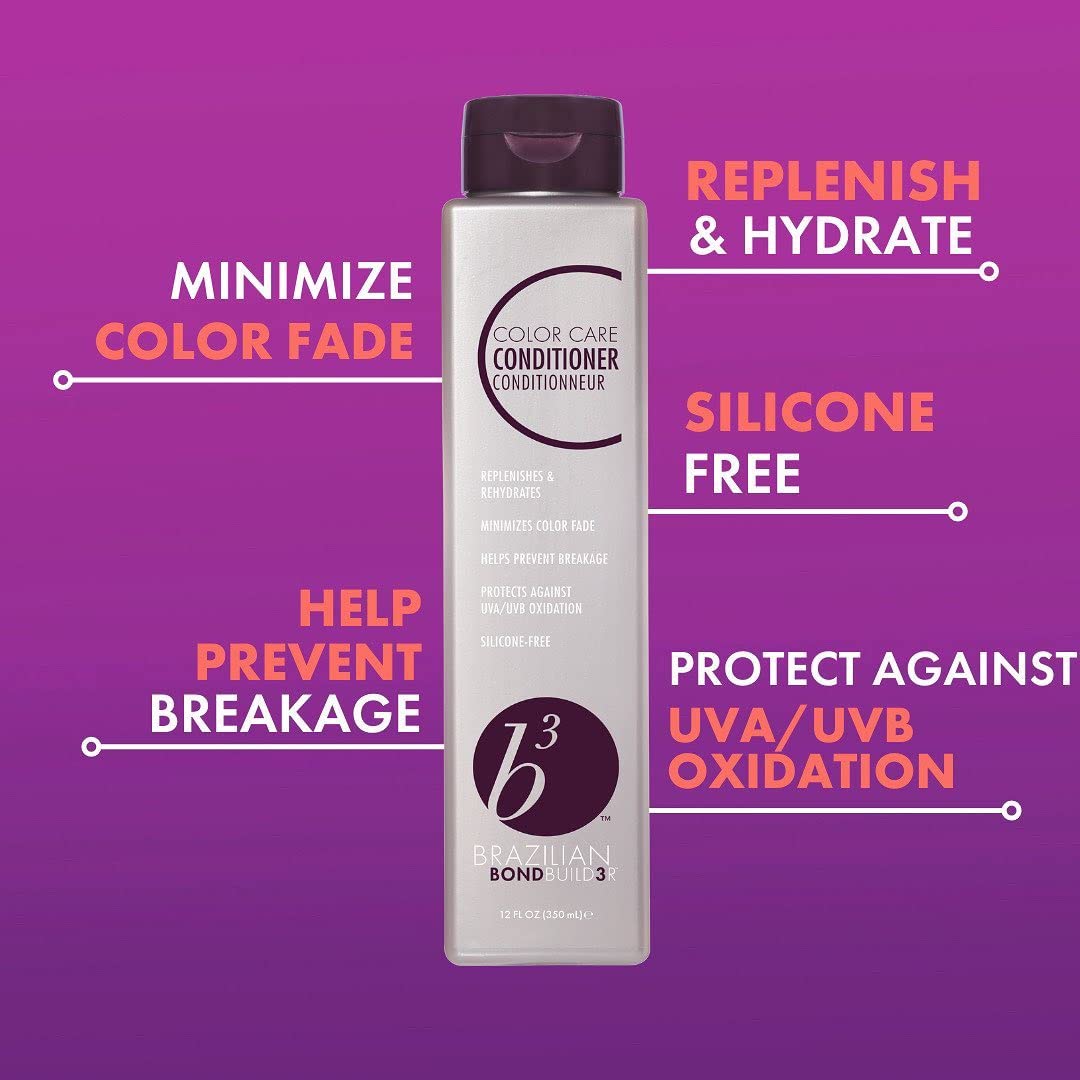 B3 BRAZILIAN BONDBUILDER Color Care Shampoo & Conditioner with Ionic Colour Lock Set Purifies, Hydrates, Detangles & Protects Color Treated Hair