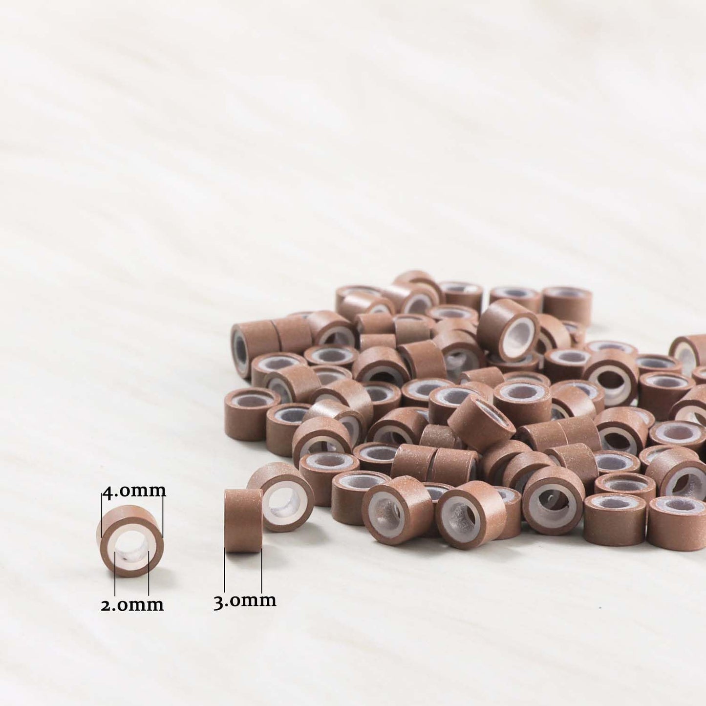 GOTDYA 1000pcs 4mm Hair Tinsel Extentions Beads, Silicone Lined Micro Rings Links,Hair Fairy Beads for Hair Extensions,Light Brown Beauty and Personal Care GOTDYA