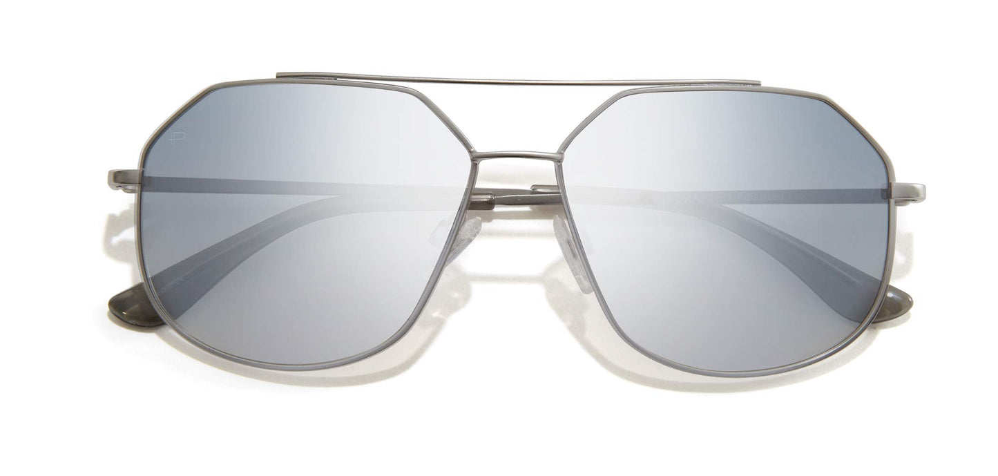PRIVÉ REVAUX "Cooper Designer Sunglasses, Silver/Blue