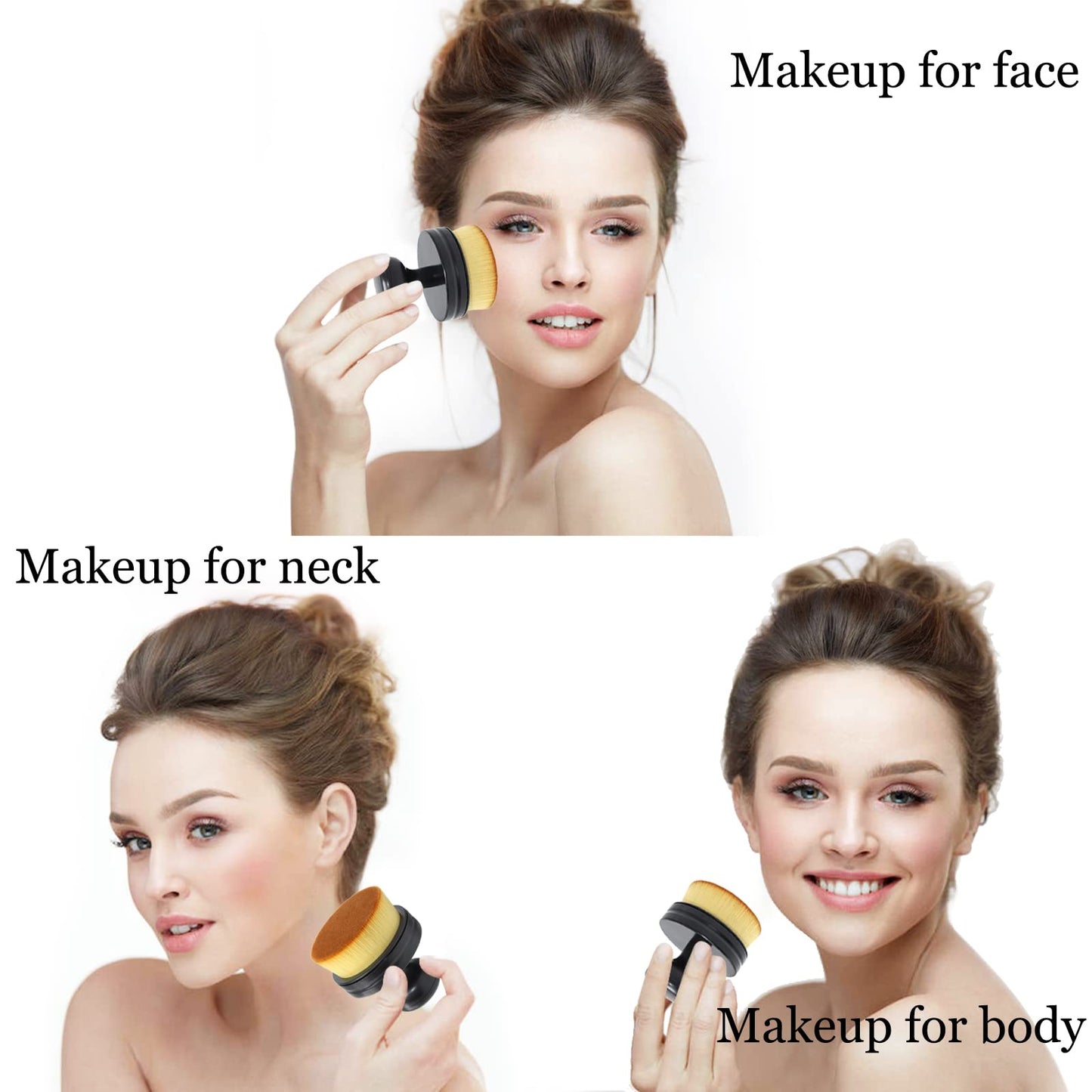 Falliny Makeup Brush, Large Full Coverage Self Tanner Foundation Brushes Travel Kabuki Powder Brush for Face Body, Blending Liquid