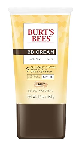 Burt's Bees BB Cream With SPF 15, Broad-Spectrum Sunscreen Tinted Lotion for All Skin Types, 98.9 Percent Natural Origin Skin Care, Light, 1.7 oz.