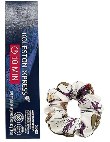 Koleston Xpress 4/-4/N Medium Brown/Neutral Permanent Hair Color | Koleston Express 10-Minute Gray Coverage and Goomee Scrunchie (Bundle) Beauty & Personal Care Goomee