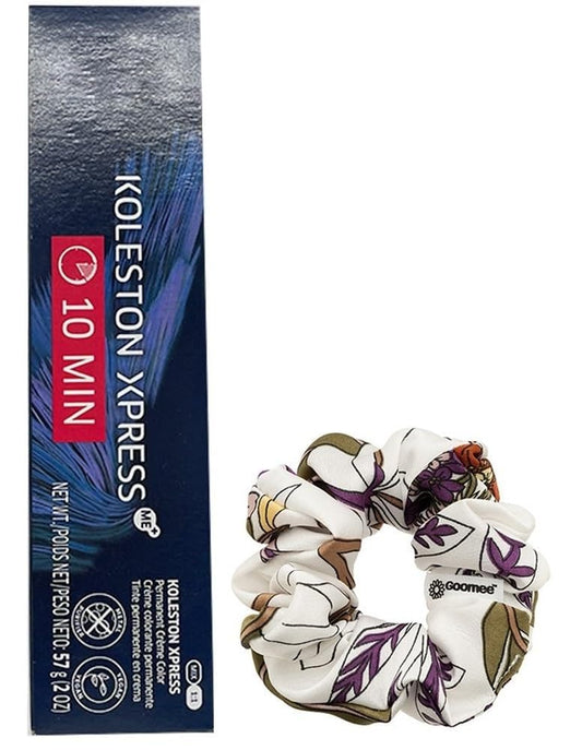 Koleston Xpress 5/37/-5/GW Light Brown/Gold Warm Permanent Hair Color | Koleston Express 10-Minute Gray Coverage and Goomee Scrunchie (Bundle) Beauty & Personal Care Goomee
