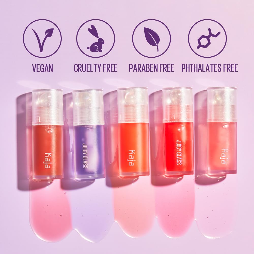 Kaja Juicy Glass Lip Plumping Oil - 01 Rose Hip Spritz - Hydrating, Feel Plumped and Lightweight with Vitamin Tree Fruit Oil, Vegan, Cruelty-Free Beauty and Personal Care Kaja