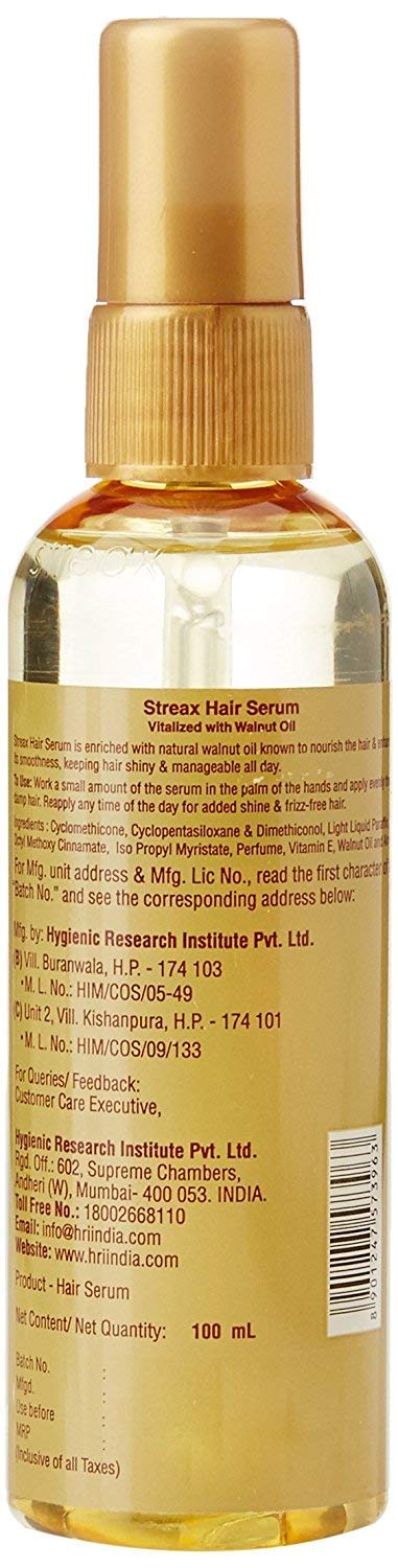 (Pack Of 2) Streax Hair Serum Vitalized With Walnut Oil 100ml New