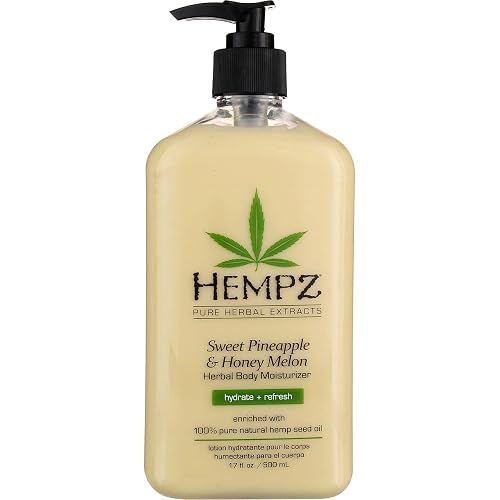 Hempz Body Moisturizer Sweet Pineapple and Honey Melon 17 Ounce Pump (500ml) (Pack of 6)