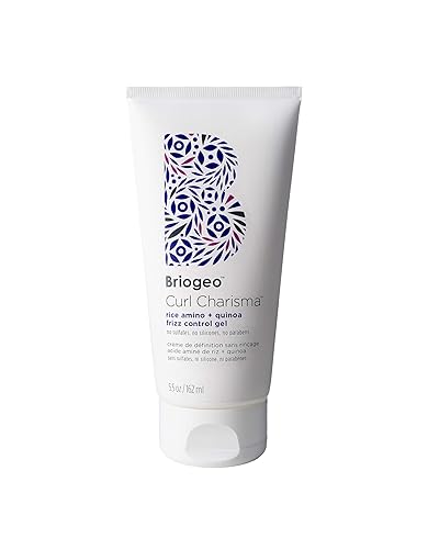 Briogeo Curl Charisma Rice Amino + Quinoa Frizz Control Gel, Curl Defining Styler for Wavy, Curly and Coily Hair Textures,Medium Hold, Frizz Control