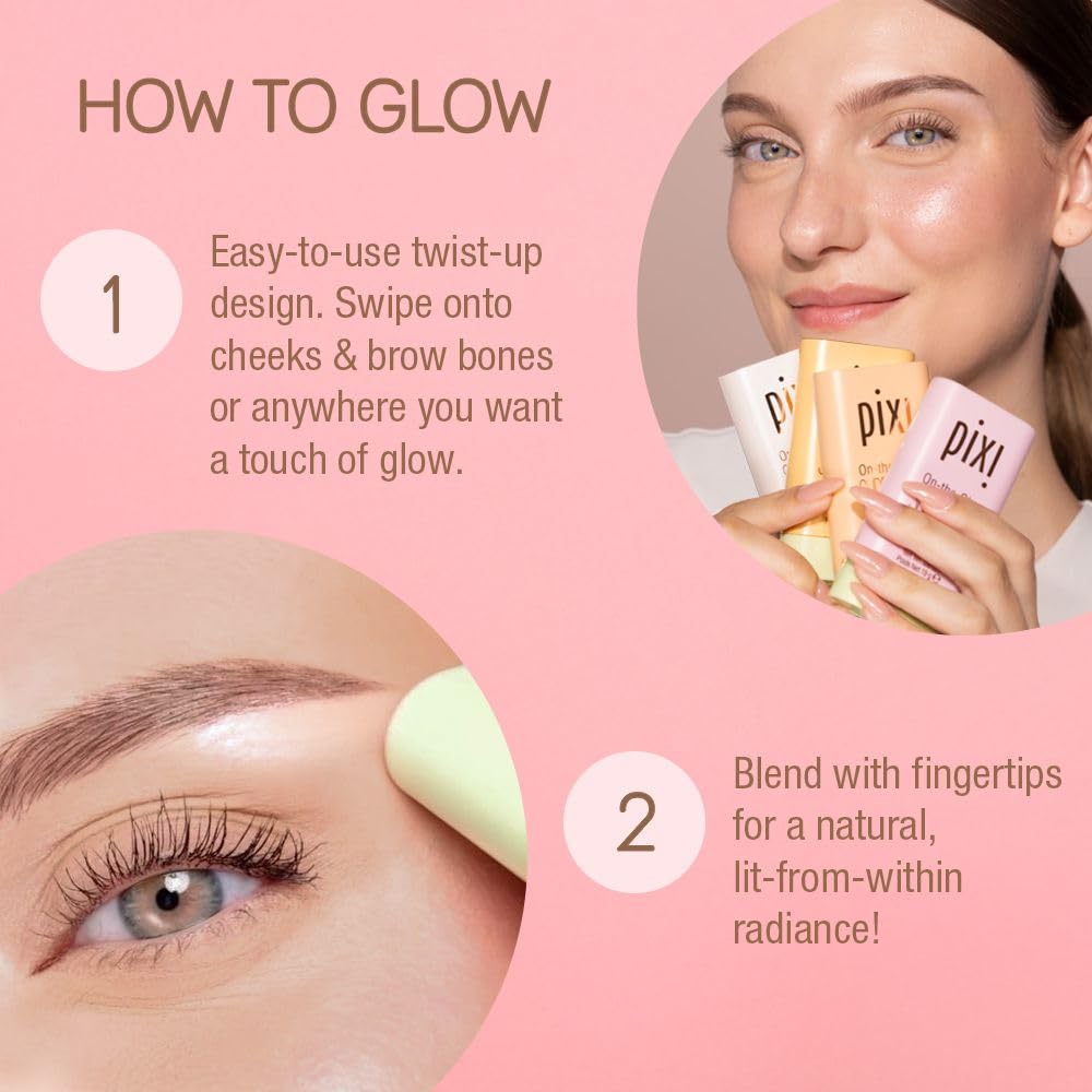 Pixi On-the-Glow SuperGlow | Shade GildedGold | Hydrating Highlighter Stick with Ginseng, Aloe Vera & Fruit Extracts | For Cheeks & Brow Bones | 19g