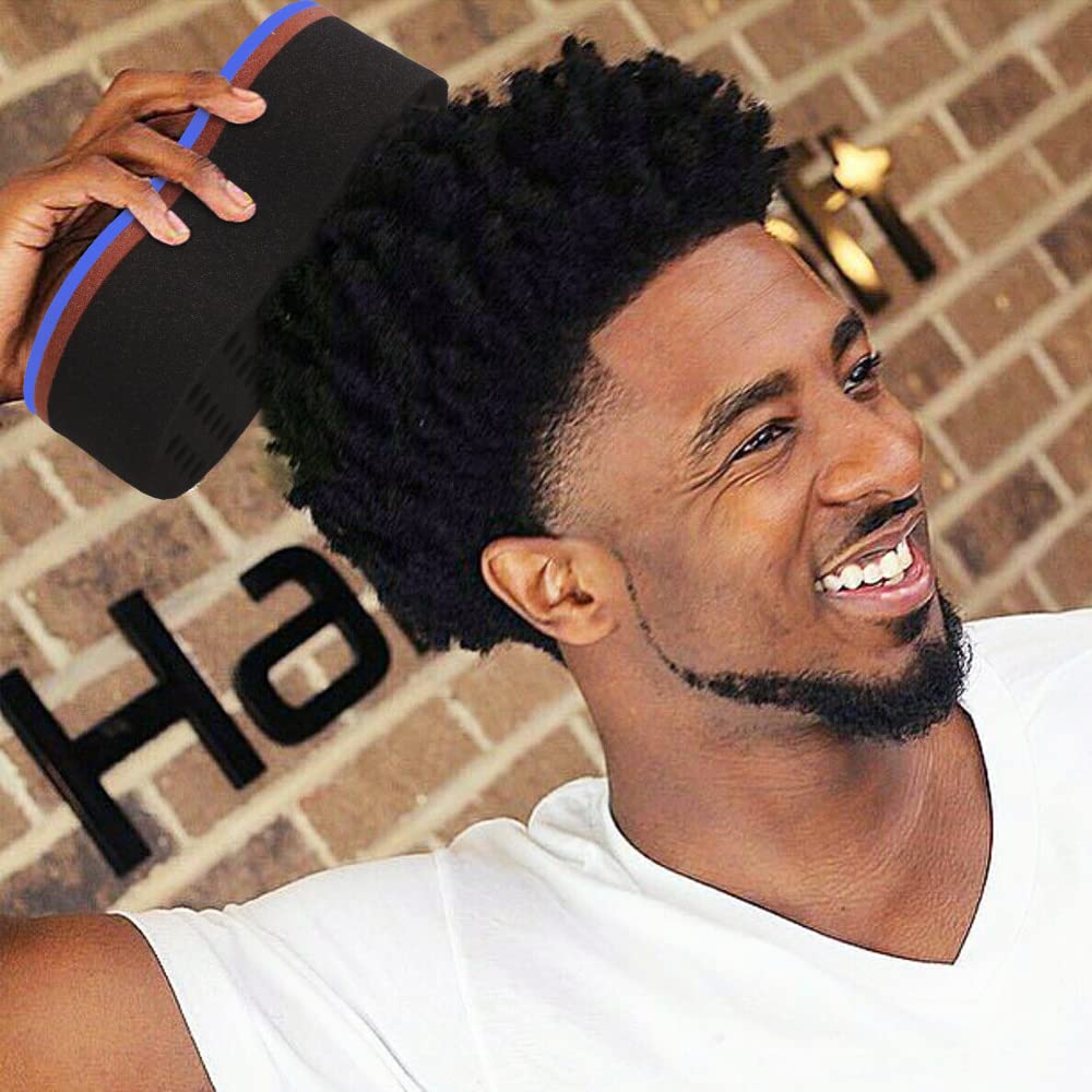 BEWAVE Hair Brush Sponge Twist Wave Barber Tool For Dreads Afro Locs Twist Curl Coil Black, 1 Pc with 1 Pc Hair Pick