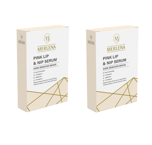 (Pack of 2) Merlena Pink Lip & Nip Serum - Organic Hydrating Serum for Pink Lips and Nipples, Collagen-Boosted Formula for Dry, Flaky, and Peeling Beauty and Personal Care Nakarad