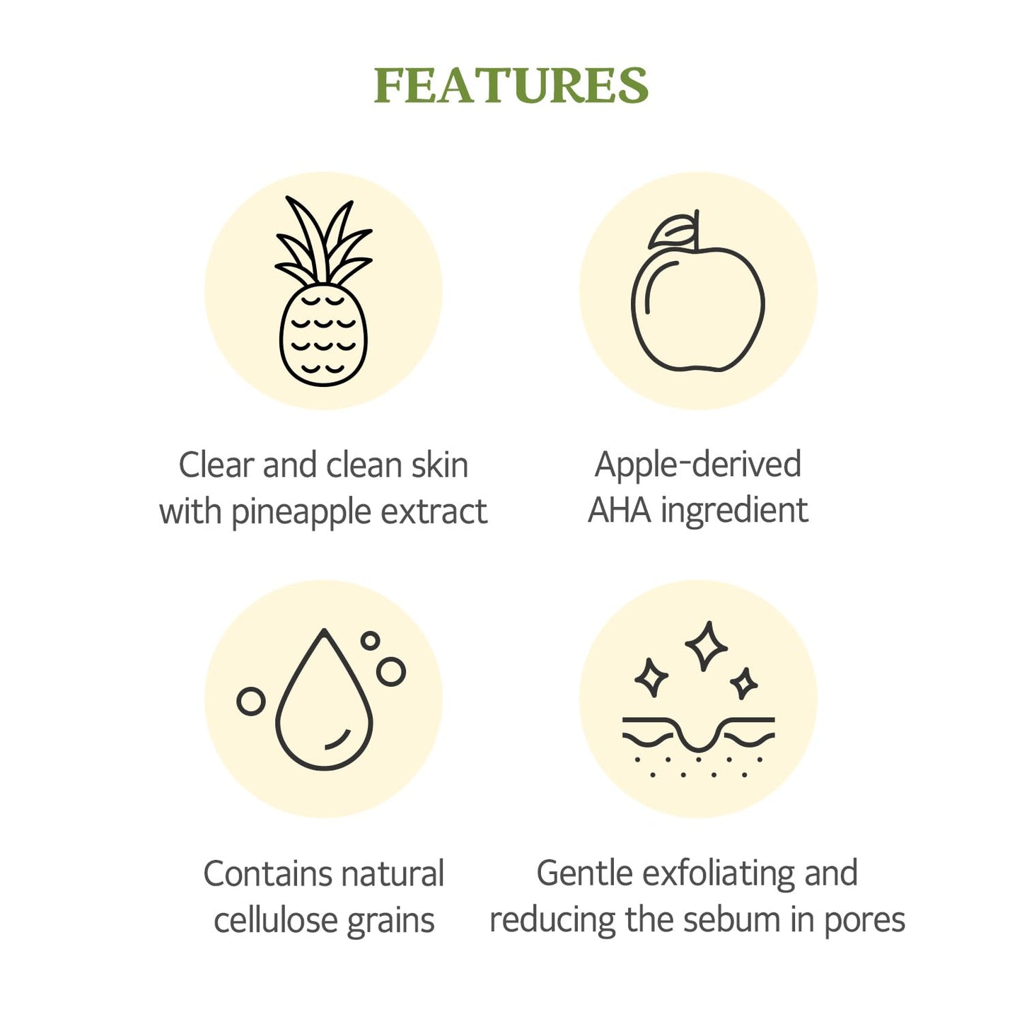 SKINFOOD Pineapple Peeling Gel 3.38 fl.oz. (100ml) - Pineapple & Aloe AHA Deep Facial Exfoliating Gel, Eliminates Sebum, Skin Clear and Blemish-Free