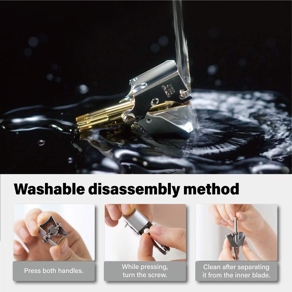 ROYAL [Made in Korea] NO Battery,5 Pcs Nose Hair Trimmer Set, Golden Birdie Value Pack,(Nose Hair Trimmer with 4 Nail Clippers) The Best Gift Beauty and Personal Care ROYAL