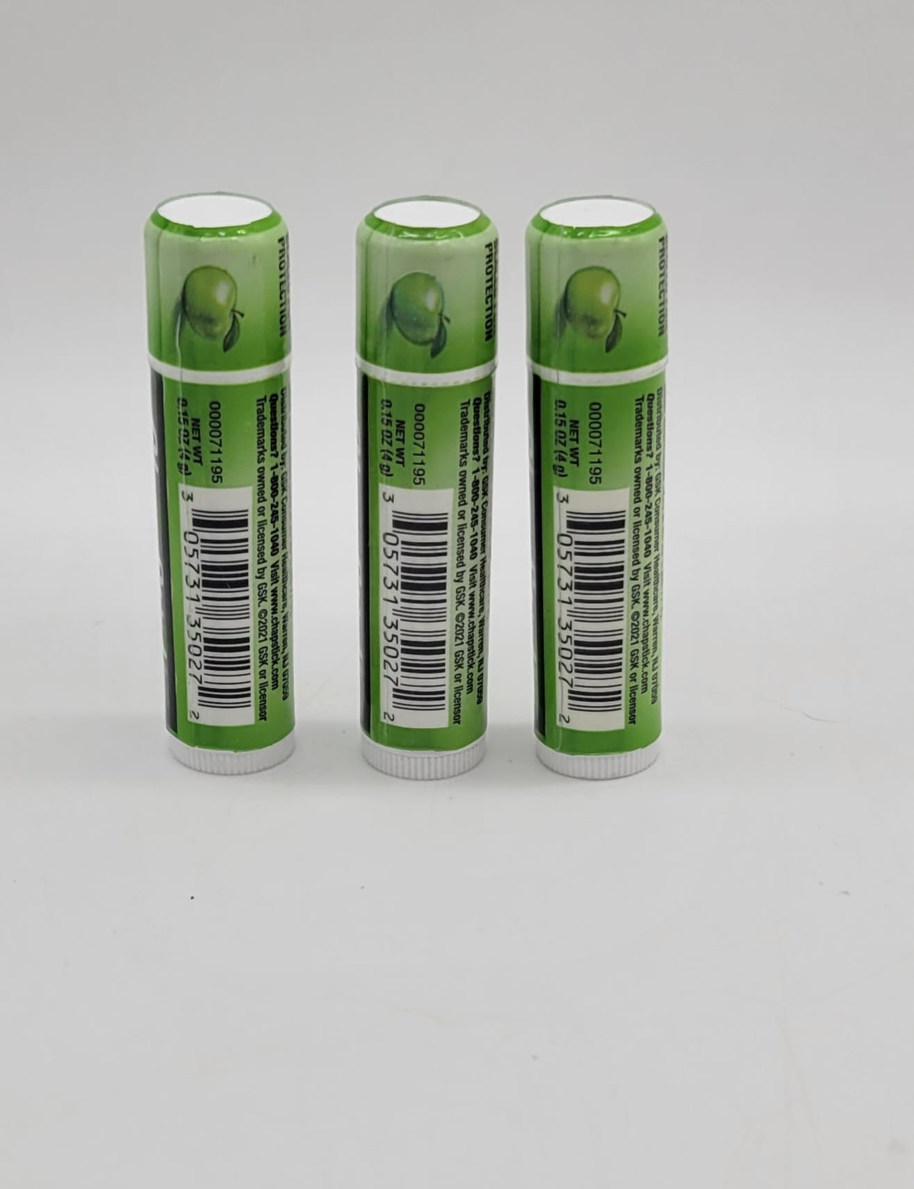 Chapstick Green Apple Lip Balm, 3 Pack, 0.15 oz Each Beauty and Personal Care ChapStick