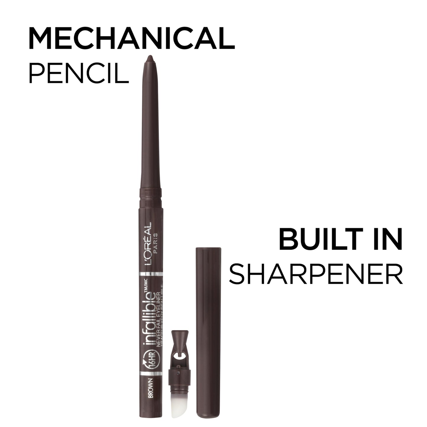 L'Oreal Paris Makeup Infallible Never Fail Original Mechanical Pencil Eyeliner with Built in Sharpener, Black, 0.008 oz., 2 Count Beauty and Personal Care L'Oreal Paris