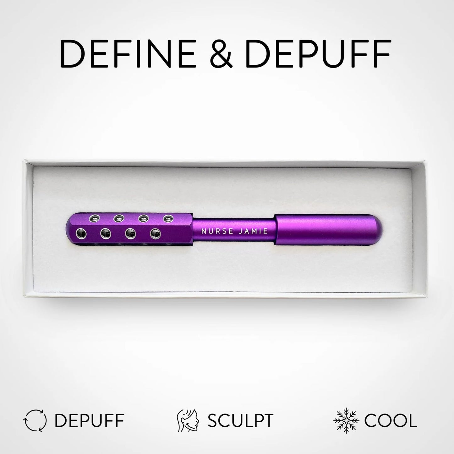 Nurse Jamie Uplift Facial Massaging Beauty Roller - Purple - Facial Massager with 24 Stones for Sculpting, Firming & Reducing Puffiness