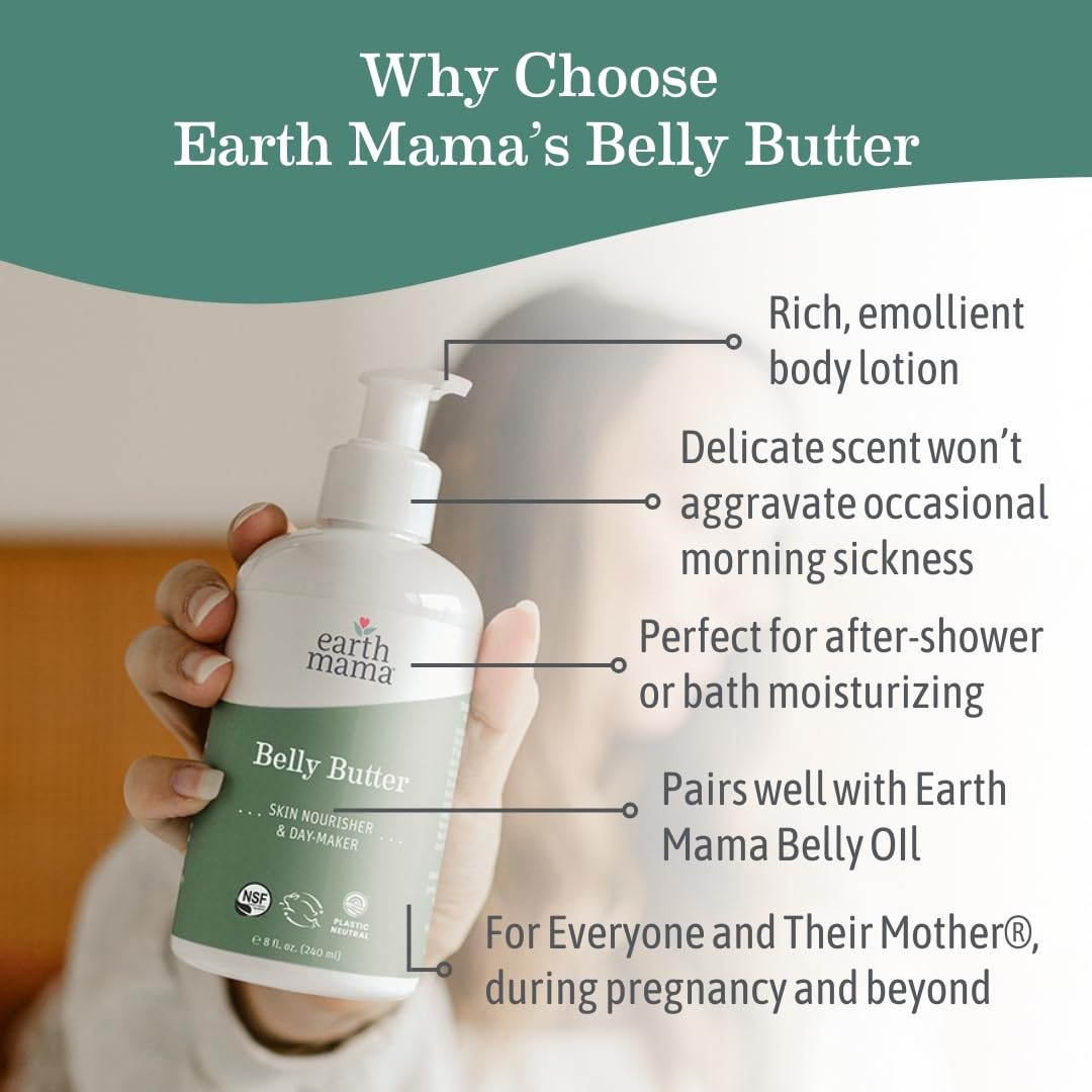 Earth Mama Belly Butter, Maternity Moisturizer for Dry Skin | Lotion for Pregnancy and Postpartum Recovery Self Care, Body Cream with Aloe, Fragrance Beauty & Personal Care Earth Mama