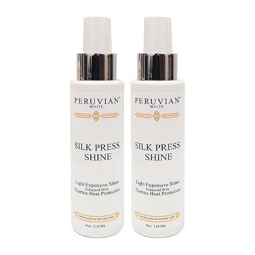 Peruvian white Silk Press Shine Enhanced with Therma-Heat Protection, 4 oz. (Pack of 2)