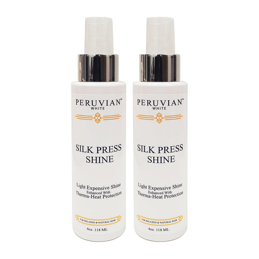 Peruvian white Silk Press Shine Enhanced with Therma-Heat Protection, 4 oz. (Pack of 2)