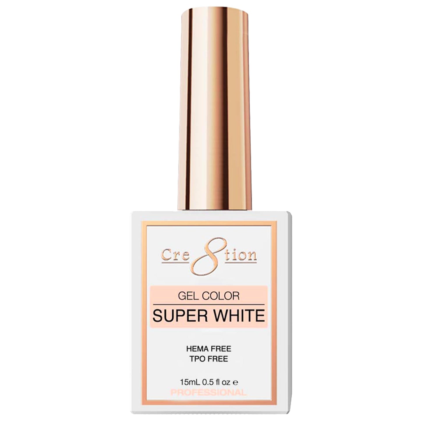 Cre8tion Super White Soak-Off Gel Polish, Highly Pigmented Opaque White for French Tips & Nail Art, HEMA-Free, TPO-Free, 0.3 oz Beauty & Personal Care Cre8tion