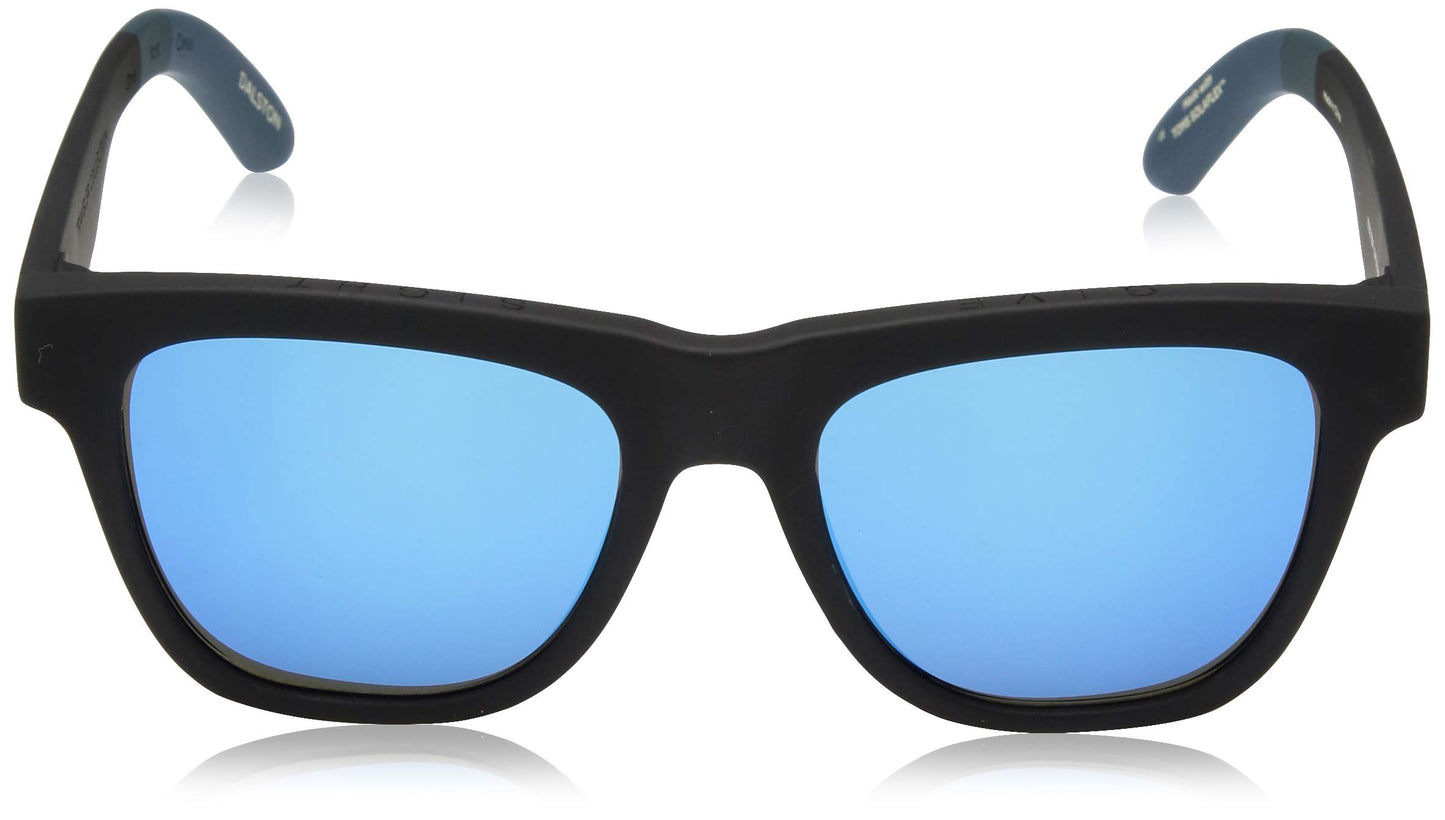 TOMS Traveler Unisex Dalston Square Sunglasses In Matte Black with A Blue Mirror Lens, 10007084, 54 mm