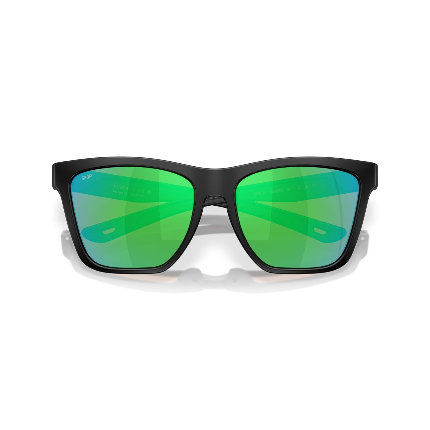 Costa Del Mar Polarized Sunglasses Womens - Panga II Designer Sunglasses For Women with 100% UV Protection - Size 57 - Matte Black/Green Mirror 580P