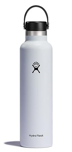 Hydro Flask Water Bottle - Insulated Stainless Steel - Non Spill, Leakproof in 24 Oz White