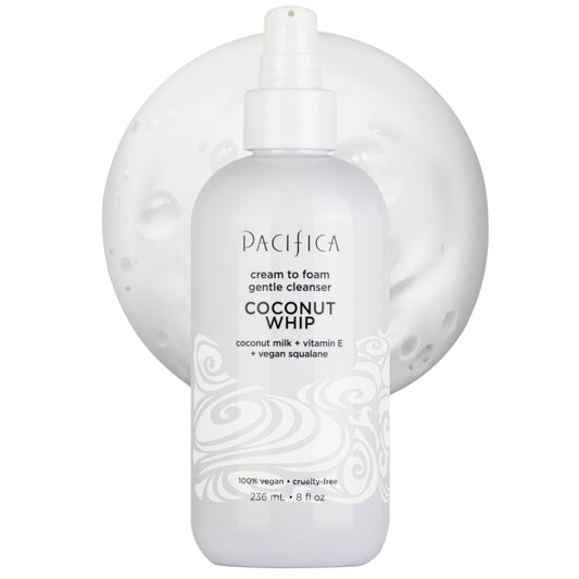 Pacifica Coconut Whip Cream to Foam Face Wash - Gentle Hydrating Facial Cleanser for Dry & Sensitive Skin, Moisturizing Daily Face Wash Beauty & Personal Care Pacifica