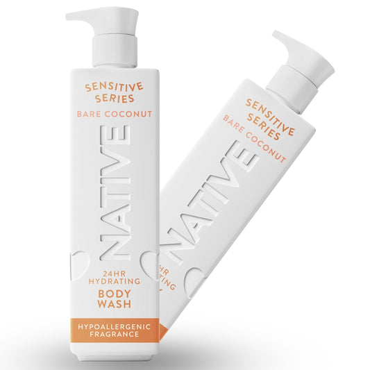 Native Sensitive Series Hypoallergenic Fragrance Free 24-Hour Hydrating Body Wash - Bare Coconut - 18 fl oz: Paraben-Free, Sulfate-Free, Soothing