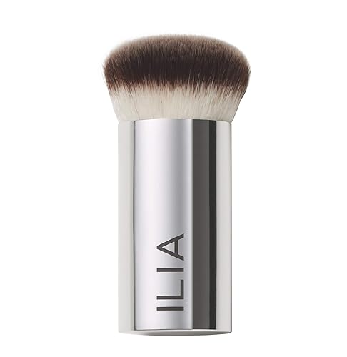 ILIA - Perfecting Buff Brush | Versatile Brush For Cream or Liquid Products Made with Aluminum + Soft, Vegan Bristles | Smooth Finish | Expertly