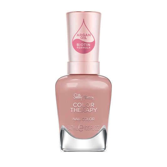 Sally Hansen Color Therapy Nail Polish | Biotin, Argan Oil, Long Lasting, Healthy Nails, Nail Strengthener, Opaque | 199 Eiffel in Love | Mauve Pink