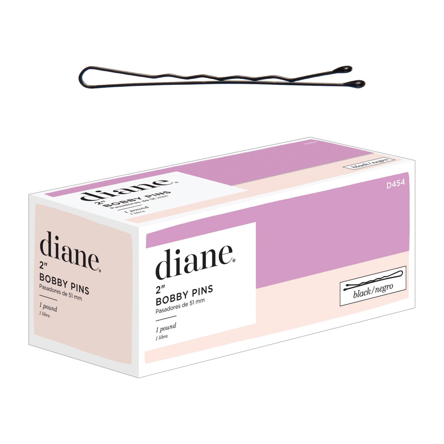 Diane Bobby Pins, 2" Black, 1 Lb. (Approximately 600 Pins)