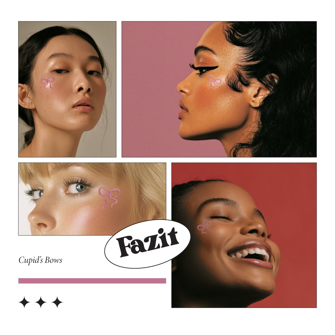 Fazit Makeup Patches - Cupid's Bow Speckles - Glow Up Make-Up Patches - Cute Glitter Makeup Accessories for Women - Cosmetic Glitter for Face