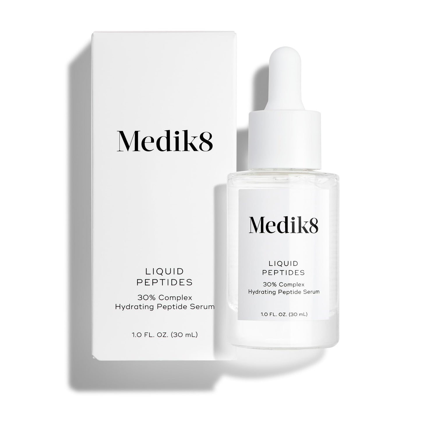 Medik8 Liquid Peptides - Regenerating Multi Peptide Serum - Smooths Wrinkles and Fine Lines - Hydrating, Brightening, Plumping - 1.0 oz