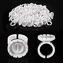 Burboeiy 100PCS Lash Rings for Eyelash Extensions - Smart Glue Cups with Eyelash Glue Holder