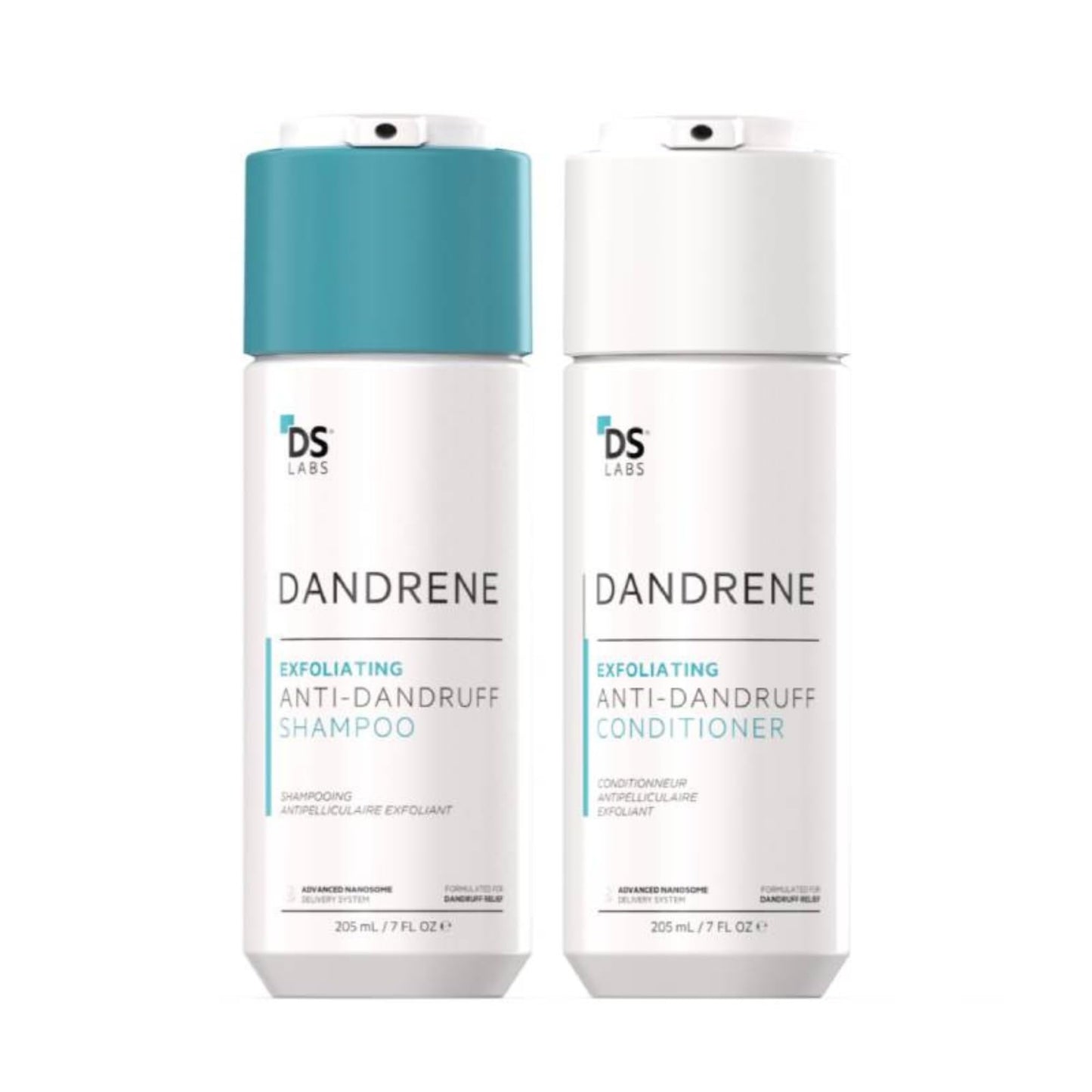 DS Labs Dandrene Dandruff Shampoo & Conditioner Kit, 205mL- for Itchy, Flaky Scalp, Exfoliating Shampoo, Moisturizing Conditioner, Supports Scalp
