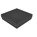888 Display - Case of 100 Boxes of 3 1/2" x 3 1/2" x 7/8" Black Matte Cotton Filled Jewelry Boxes