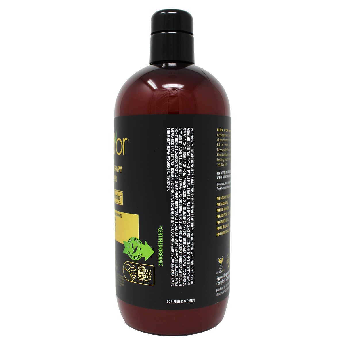 PURA D'OR Advanced Therapy System Clinically Proven to Reduce Hair Thinning - Paraben Free, Argan Oil Scent - Shampoo and Conditioner Set for Fine