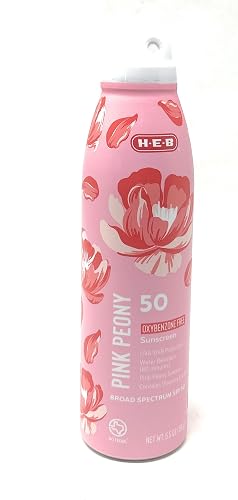 H-E-B Pink Peony Flower Scented Sunscreen Spray - SPF 50-5.5oz bottle