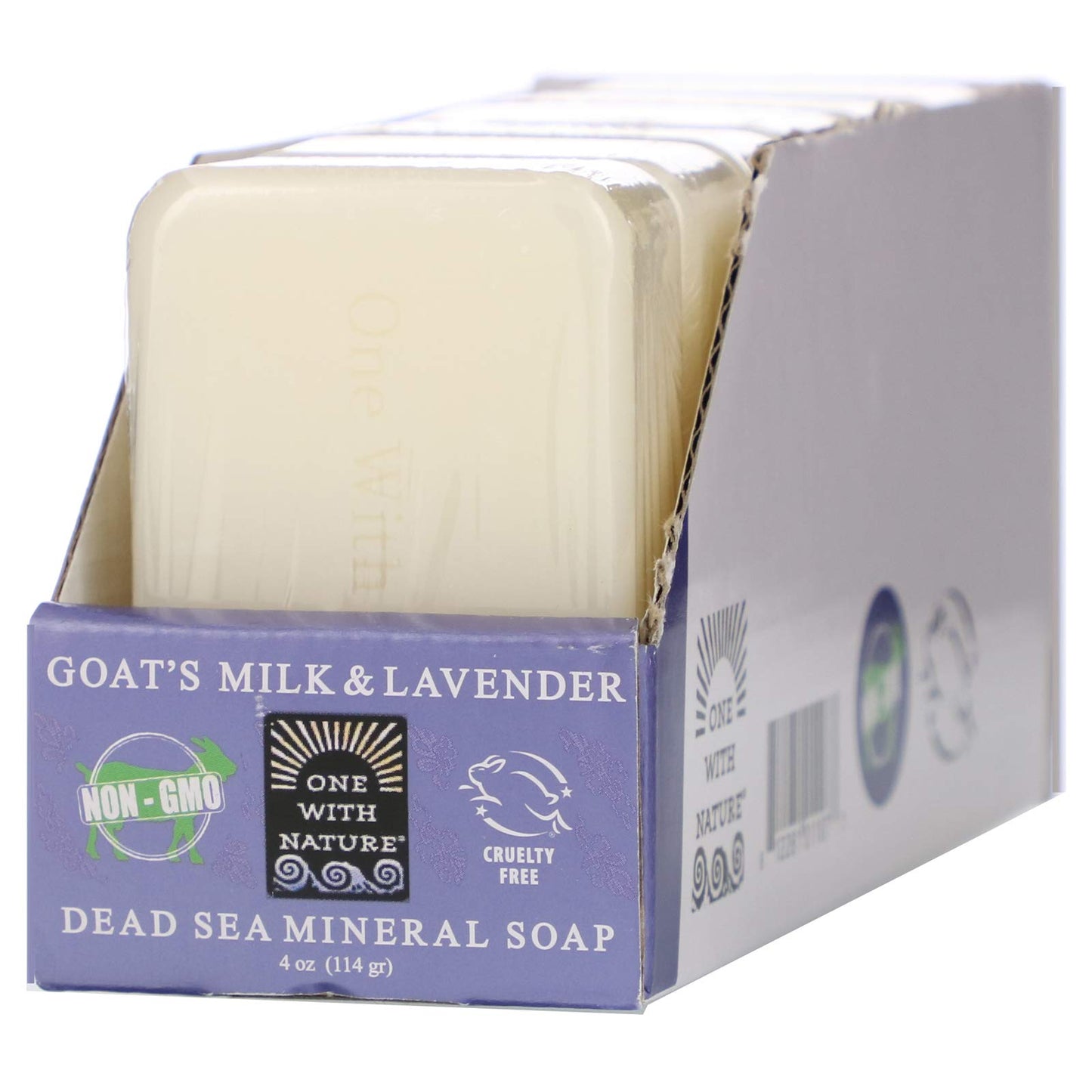 One With Nature Dead Sea Mineral Soap, Goat's Milk & Lavender, 6 Bars, 4 oz (114 g) Each