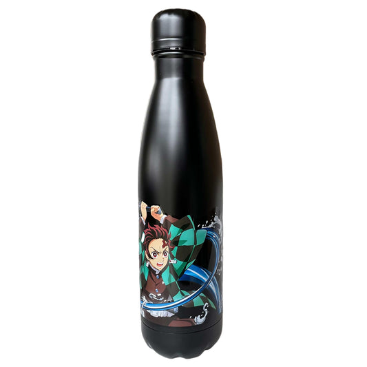 Nemesis Now Demon Slayer Tanjiro and Nezuko Water Bottle 500ml, 27.4cm, Stainless Steel, Black