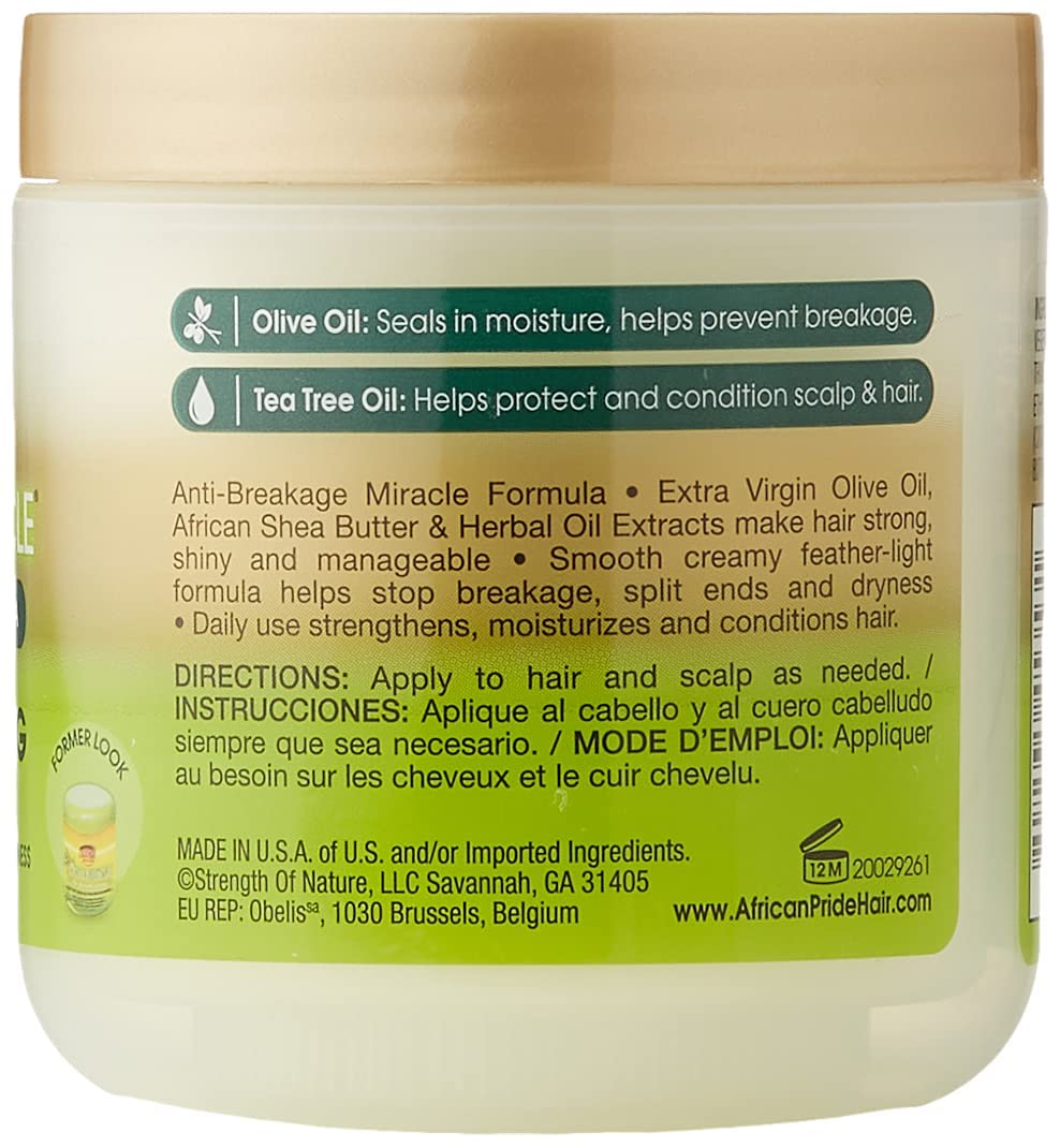 African Pride Olive Miracle Anti-Breakage Creme 6oz Jar (2 Pack)